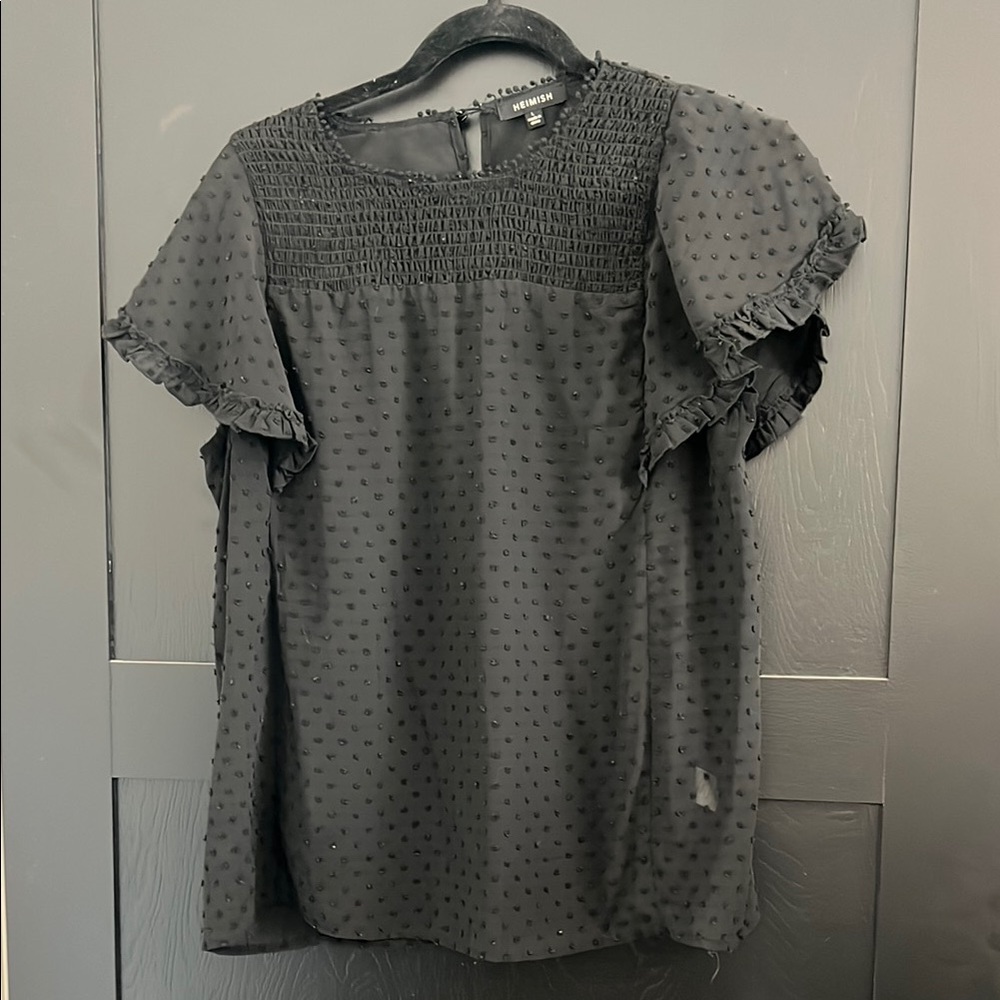 Shein Black Textured Blouse